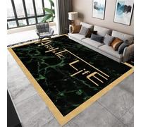 QGYFRE Square Rug Carpet Anti Slip Home Designer Yellow marble effect carpet. Bed Carpets For Bedroom Green. 160x200CM area rugs living room machine washable
