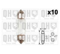 QH 12v 10w S8.5d 11 X 44 Festoon Pack of 10 - QBL264