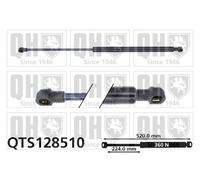 QH QTS128510 Boot Cargo Trunk Area Gas Spring Fits Peugeot 206 206 Van 206+