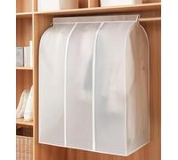 QH7 Garment Clothes Dustproof Clothes Rail Cover Storage Bag, 100 * 50 * 120 CM PEVA Dustproof Wardrobe Hanging Protector Rack Organizer with Full Zipper and Magic Tape