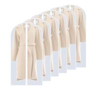 QH7 Garment Covers Dustproof Clothes Covers Moth Proof Coat Bag with Zip PEVA Translucent Dress Cover Waterproof Anti-mite Breathable Suit Protector 6pcs 60 * 140 cm