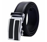 QHA Mens Leather Belt Ratchet Automatic Buckle Q5089-Black-36-40"