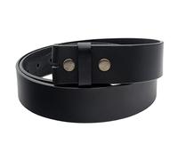 QHA Mens Leather Belts Full Grain Snap On Replacement Belt Strap Without Buckle-Black-38-42"