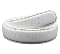 QHA Mens Ratchet Belt Strap 35mm Wide Automatic Belts Without Buckle Q01 White 40"-46"