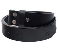 QHA Mens Snap on Belt for Men Jeans 100% Full Grain Black Leather Strap no Buckle 38mm Wide Q91 Large 36"-40"