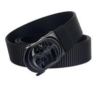 QHA Unisex Ratchet Canvas Belt Bat Automatic Buckle Jeans Waistband Casual Strap CB01 (Black, 120cm)