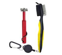 QHALEN Brush and Groove Cleaner Set 2 Ft Retractable Zip-line Aluminum Carabiner for All Golf Irons and Clubs Clean