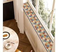 QHanky Window Sill Mat,15x100cm Diatomaceous Earth Absorbent Mat With Rubber Backed,Non Slip Cushion For Windowsill,Quick Drying Cuttable Pad,Easy To Clean,for Hallway Bedroom Home (Multicolour D)