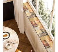 QHanky Window Sill Mat,20x150cm Diatomaceous Earth Absorbent Mat With Rubber Backed,Non Slip Cushion For Windowsill,Quick Drying Cuttable Pad,Easy To Clean,for Hallway Bedroom Home (Multicolour E)