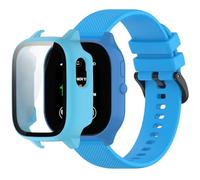 QHBAMD Compatible for Cosmo JrTrack 5 Smartwatch Strap with Case, 20mm Waterproof Silicone Replacement Band