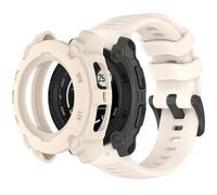QHBAMD Silicone Watch Band Compatible for Garmin Instinct E 40mm/45mm - Soft Breathable Waterproof Strap for Men Women, Adjustable Sport Wristband with PC Case Bumper (Starlight,45MM)
