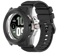 QHBAMD Silicone Watch Bands Compatible for Ticwatch Atlas, with PC Case Cover Protective Soft Breathable Waterproof Sport Watch Band for Ticwatch Atlas