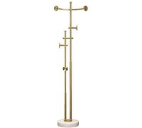 QHCS European Style Coat Rack, Stainless Steel Gold Luxury Marble Coat Hanger Holder, Bedroom Coat Stand, Living Room Coat Rack, Home Decor Stand, Gold