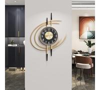 QHENS Wall Clocks for Living Room, Gold Wall Clock Large Silent Non Ticking, 54CM Big Wall Clock Metal Modern Decorative Clocks, Easy to Read, for Bedroom, Home
