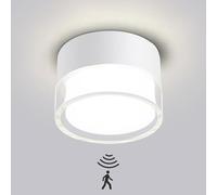 QHENS Surface Mounted LED Spotlight Ceiling Light with Motion Sensor, 12W 4000K Modern Downlights for Ceiling, Round Matt Aluminum Ceiling Downlights, Ø10x6cm, 960LM (White)