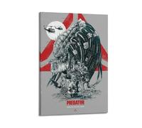 QHEUEKTSO Aliens Vs Predator Horror Movie Poster Canvas Wall Art Decor Living Room Modern Family Bedroom 16x24inch(40x60cm) Frame-style