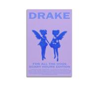 QHEUEKTSO Drake Poster For All The Dogs Scary Hours Edition Canvas Wall Art Decor Living Room Modern Family Bedroom 12x18inch(30x45cm) Unframe-style