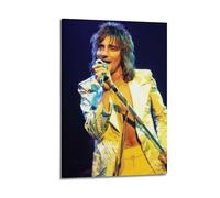 QHEUEKTSO Famous Singers Rod Stewart Poster Canvas Wall Art Decor Living Room Modern Family Bedroom 24x36inch(60x90cm) Frame-style