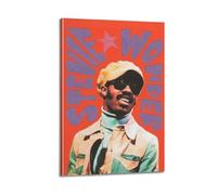 QHEUEKTSO Pop Singer Stevie Wonder Poster Canvas Wall Art Decor Living Room Modern Family Bedroom 16x24inch(40x60cm) Frame-style
