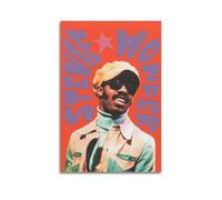 QHEUEKTSO Pop Singer Stevie Wonder Poster Canvas Wall Art Decor Living Room Modern Family Bedroom 24x36inch(60x90cm) Unframe-style