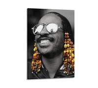 QHEUEKTSO Singer Poster Stevie Wonder Canvas Wall Art Decor Living Room Modern Family Bedroom 12x18inch(30x45cm) Frame-style