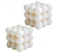 QHFlashbuy Cube Bubble Candles,2 Pieces Cube Soy Wax,Home Decoration Bright Candle Trendy Candles Aesthetic Handmade Cube Candle for Bedroom Wedding Room Decor(White)