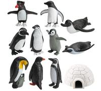 QhgPnt 11 Pieces Penguin Toys Set, Realistic Mini Penguin Figures for Children, Educational Animal Toys for Early Learning, Creative Play, Party Favours and Holiday Decorations