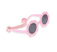 QhgPnt 1Pcs Baby Sunglasses with Strap, Cute Flower Polarized Sunglasses UV400 Protection, Soft Silicone Frame Baby Sunglasses for 0-36 Months Toddler Newborn Boys Girls (Pink)