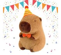 QhgPnt 1Pcs Birthday Hat Capybara Plush Toy, 25cm/9.8in Capybara Gifts, Adorable Soft Capybaras Doll, Capybaras Plush Toy, Cute Stuffed Animal, For Boys And Girls At Birthday Easter Gift
