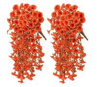 QhgPnt 2 Orange Morning Glory Wall Hangings, Autumn Decorations for Home and Garden, Fall Decor for Thanksgiving and Halloween Displays, Indoor and Outdoor Use