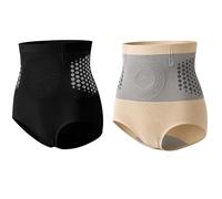 QhgPnt 2 Pcs Fat Burning Shorts, Seamless High Waisted Shapewear Shorts, Tummy Control Firming Butt Lifting Pants, for Yoga Running Gym, Black & Light Skin