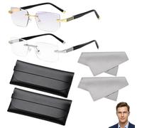 QhgPnt 2 Pcs Varifocal Glasses Mens and Women, Multifocal Glasses with Vision Sync Technology, Auto Focus Reading Glasses for Computer Work and Outdoor Activities, for Driving, Reading, Work