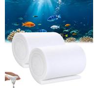 QhgPnt 2pcs Fish Tank Filter Sponge, Aquarium Filter Floss Foam，Fish Tank Filter Media, Media Sponges Wool for Fish Tanks, Biochemical Cotton for Aquarium Filtration（100cm * 12 cm Rolls）