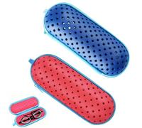 QhgPnt 2Pcs Goggles Case, Swimming Goggles Case with Drain Holes, Portable Storage for Swimming Accessories, Water-Resistant Goggle Organiser for Travel and Training