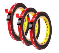 QhgPnt 3 Pcs Double Sided Tape, Heavy Duty Strong Adhesive, Waterproof Mounting Tape for LED Strip Lights, Car Decor, Home and Office Applications