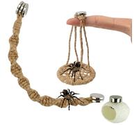 QhgPnt 3 Pcs Jumping Spider Enclosure Accessories, Leather Jumping Spider Hideout with Magnet, Includes Cotton Rope Swing Bridge Ring Pendant, Safe Molting Spaces