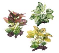 QhgPnt 3 Pcs Silk Aquarium Plants, Reptile Artificial Plants, Fish Tank Artificial Decorations, Suitable for Aquarium and Fish Tank