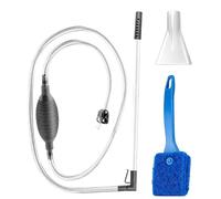 QhgPnt 3-Piece Fish Tank Cleaning Kit, 1.9m Manual Aquarium Syphon with Duckbill Water Changer Accessory and Fish Tank Brush for Regular Water Change Filter Sand Clean