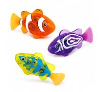 QhgPnt 3 Piece Set Robo Fish Robot Swimming Fish Toy, Interactive Pet Play with Vibrant Colours, Swimming Robot Fish Toy for Cats, Orange Purple Yellow Artificial Toy
