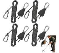 QhgPnt 4 Sets Rope Ratchets, Slackline and Kayak Accessories, 6M Small Reflective Rope, Luggage Straps and Tie Down Straps for Outdoor Camping and Emergency Use