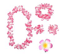 QhgPnt 5 Pieces Hawaiian Garland, Hawaiian Flower Necklace, Flower Necklace Hawaii, Garland Necklaces Apply For Beach Wedding Hawaii Women Girls Hula Dance Party Costumes Decorations