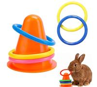 QhgPnt 6 Piece Set, Rabbit Toys, Boredom Breaker Enrichment Set, Mental Activities for Indoor Rabbits, Play Kit with Interactive Components, Eases Stress Keeps Pets Active Indoors (Orange)