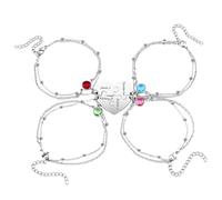 QhgPnt BFF Bracelets, Friendship Bracelets for Women, Matching Bracelets Set of 4, Adjustable Chain with 2" Extender, Helloween Gift for Best Friends, Couples and Family