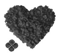 QhgPnt Black Rose Petals, 2000 Pcs Artificial Black Roses for Wedding Decor, Romantic Proposal, Anniversary Celebration, Valentine's Day, 5.5cm x 5.8cm Polyester Fabric