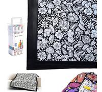 QhgPnt DIY Colouring Blanket for Adults, DIY Coloring Blanket Creative Personalized Art Project, Colour Your Own Picnic Blanket with 12 Vibrant Markers, Creative Stress Relief Activity