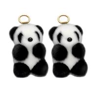 QhgPnt Panda Keyring, Cute Plush Keychain, 2 Piece Pandas Gifts, Red Panda Keyring for Bags and Backpacks, Animal Keyrings for Women and Kids