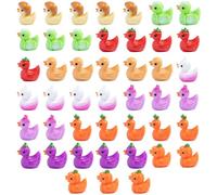 QhgPnt Plastic Ducks, Glitter Mini Ducks Tiny Plastic Duck, Vegetable Themed Decorative Duck, Set of 45 Plastics Ducks for DIY Tiny Homes Mini Garden Landscape