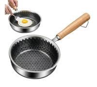 QhgPnt Small Stainless Steel Egg Frying Pan, Small Non Stick Frying Pan, Mini Cooking Skillet for One Egg, Compact Breakfast Pan for Quick Morning Meals, with Induction Cooktop Compatibility