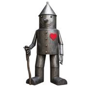 QhgPnt Tin Man, Metal Garden Ornaments, Rustic Heart Axe Soldier Statue for Outdoor Decor, Whimsical Patio Focal Point, Collectible Garden Art, 1 Piece