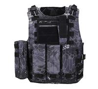 QHIU Tactical Vest Camo Molle Protection Combat Military Vest for Airsoft Paintball CS SWAT Wargame Outdoor Sport